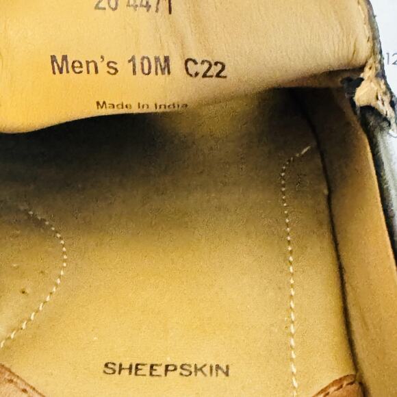 Johnston & Murphy Shoes Mens 10 Black Leather Slip On Loafers Dress Sheepskin - Picture 9 of 10